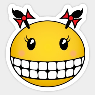 Girl Smiley - Dark hair and rosy cheeks Sticker